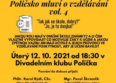 12. 10. - úterý - Poličsko mluví o vzdělávání - beseda v Poličce